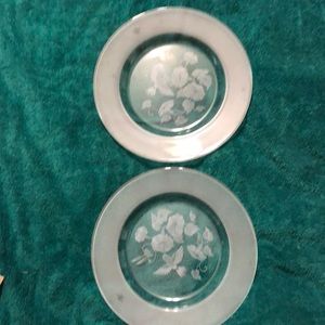 Hummingbird Crystal Dessert Plates